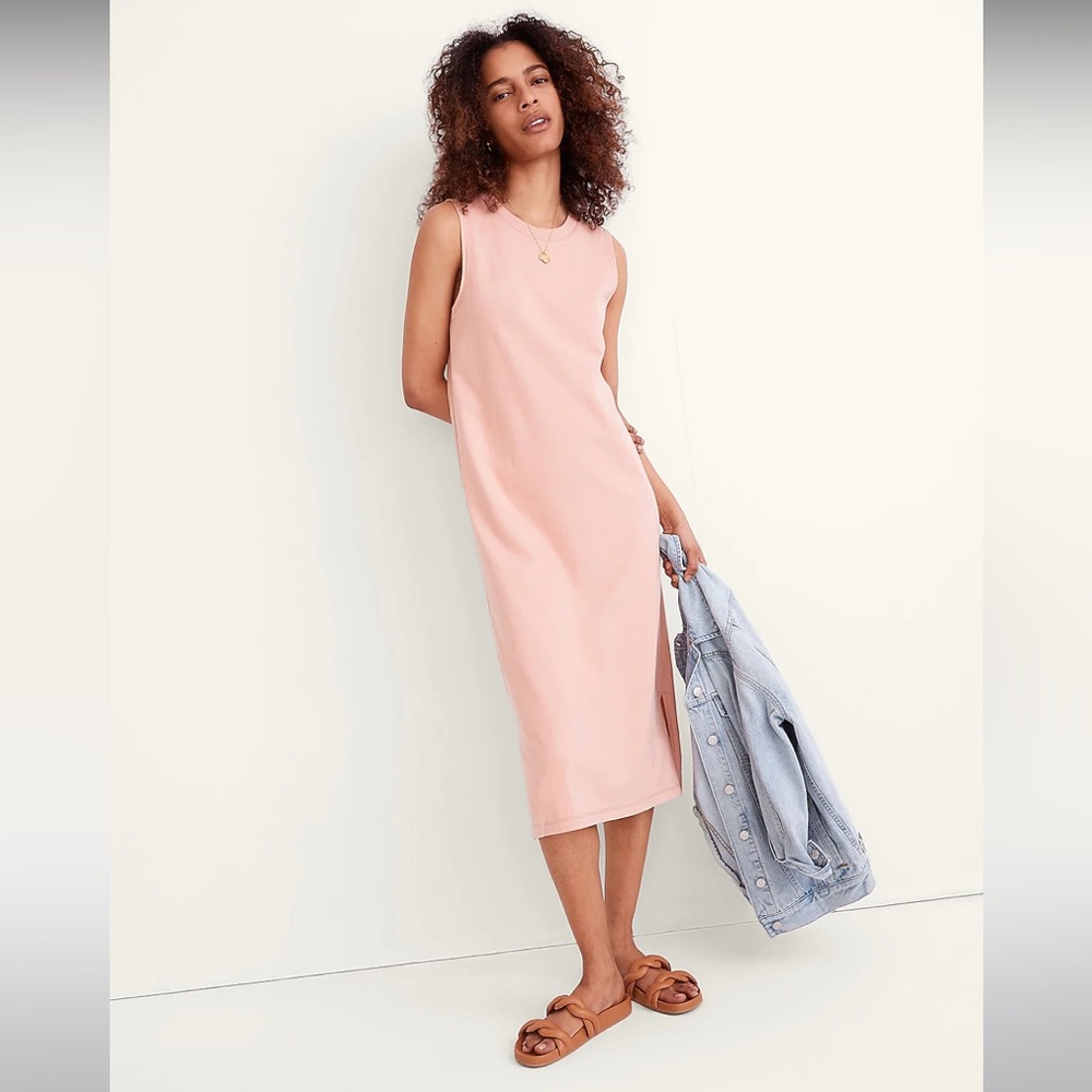 Organic Cotton Crewneck Tank Midi Dress